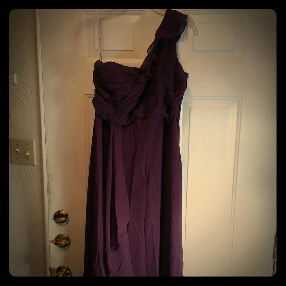 Plum floor length dress -bridesmaid dress